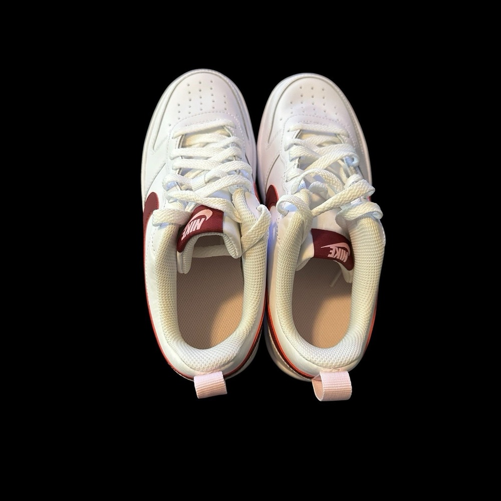 Nike Court Borough Low 2 (GS) 6.5Y/8W White w/Pink & Beetroot - Picture 7 of 8